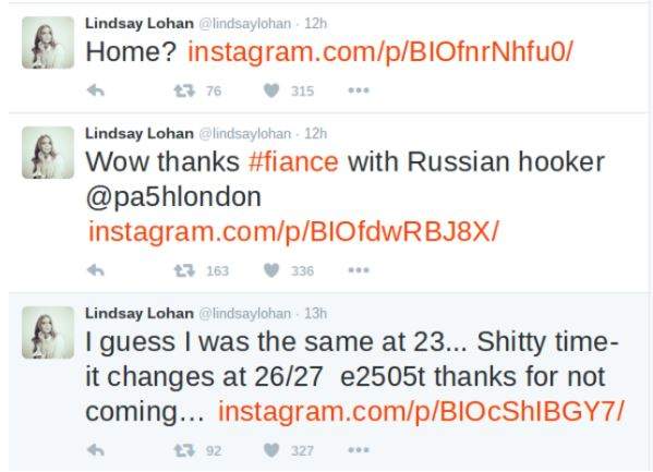 Lindsay Lohan tweets