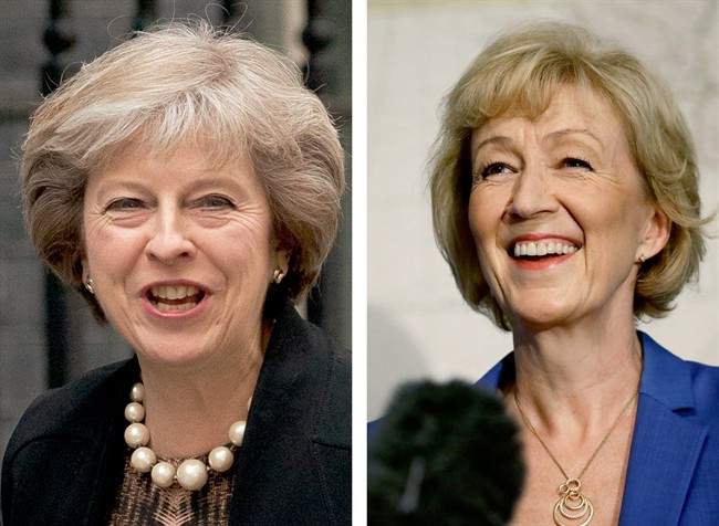 Theresa May, left, dated July 5, 2016, and Andrea Leadsom, right, dated July 4, 2016.