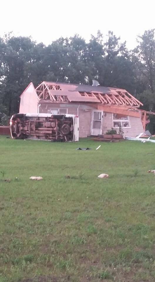 Aftermath of tornado that touched down in Long Plain First Nation.