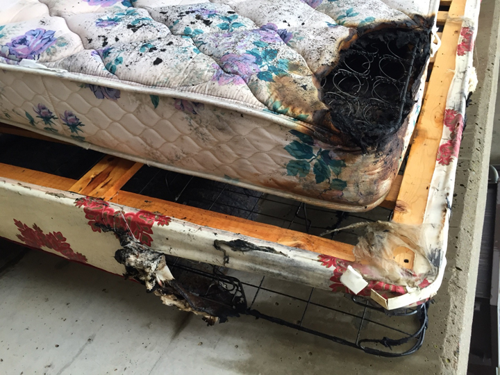 A mattress fire caused by smoking material forced the evacuation of a Saskatoon apartment building.