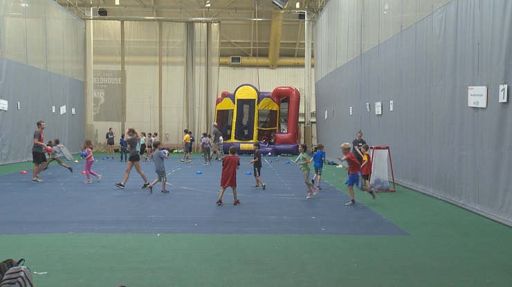 Kids taking part in the activities during Mini-U at the University of Manitoba Monday.