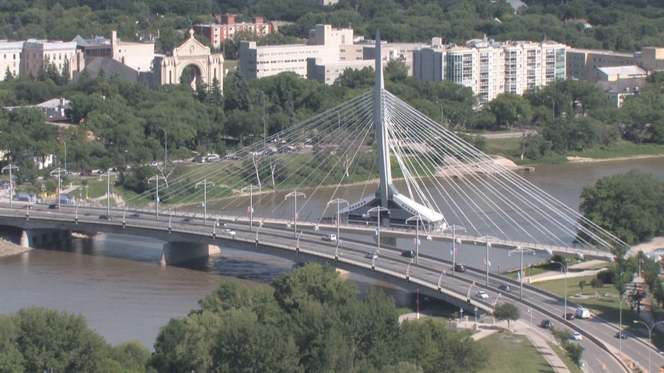 Ariel view of Mon Ami Louis, the new restaurant on the Esplanade Riel Bridge.