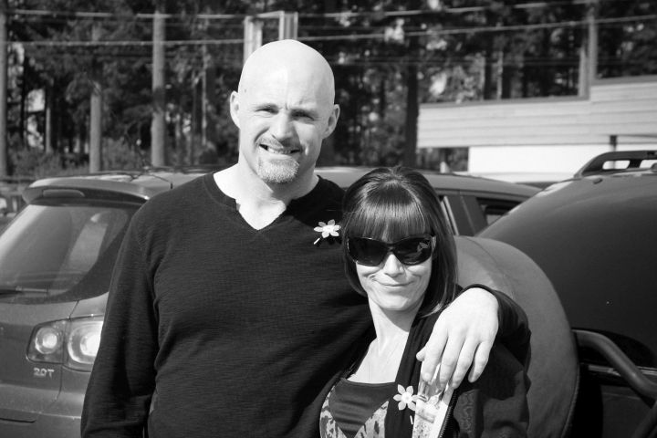 Murder victim Duane Laybourne and widow Tammy Holzer.