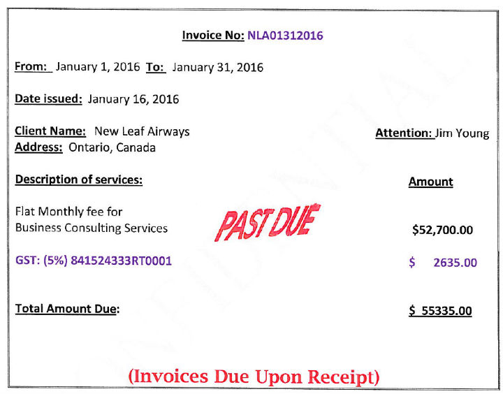 A second consultant alleges he invoiced for more than $55,000 to NewLeaf.