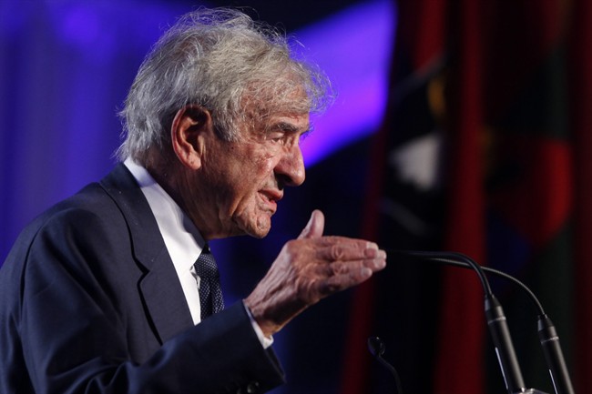 In this April 29, 2013 file photo, Elie Wiesel speaks at the 20th anniversary of the United States Holocaust Memorial Museum in Washington. Wiesel, the Nobel laureate and Holocaust survivor has died. His death was announced Saturday, July 2, 2016 by Israel's Yad Vashem Holocaust Memorial. 