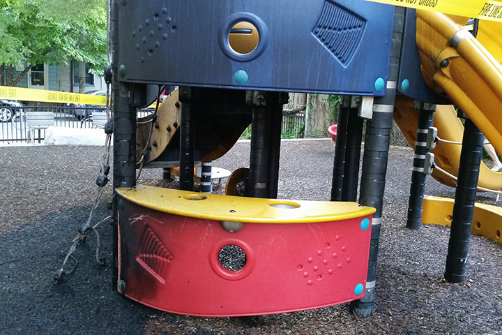 Damage caused by a fire in July 2016.