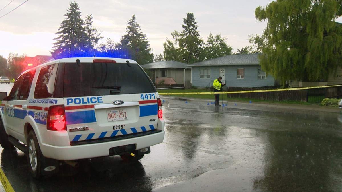 Emergency crews respond to a hit and run reported in the intersection of 26 Street and 15 Avenue S.E. on Monday, July 25, 2016. 