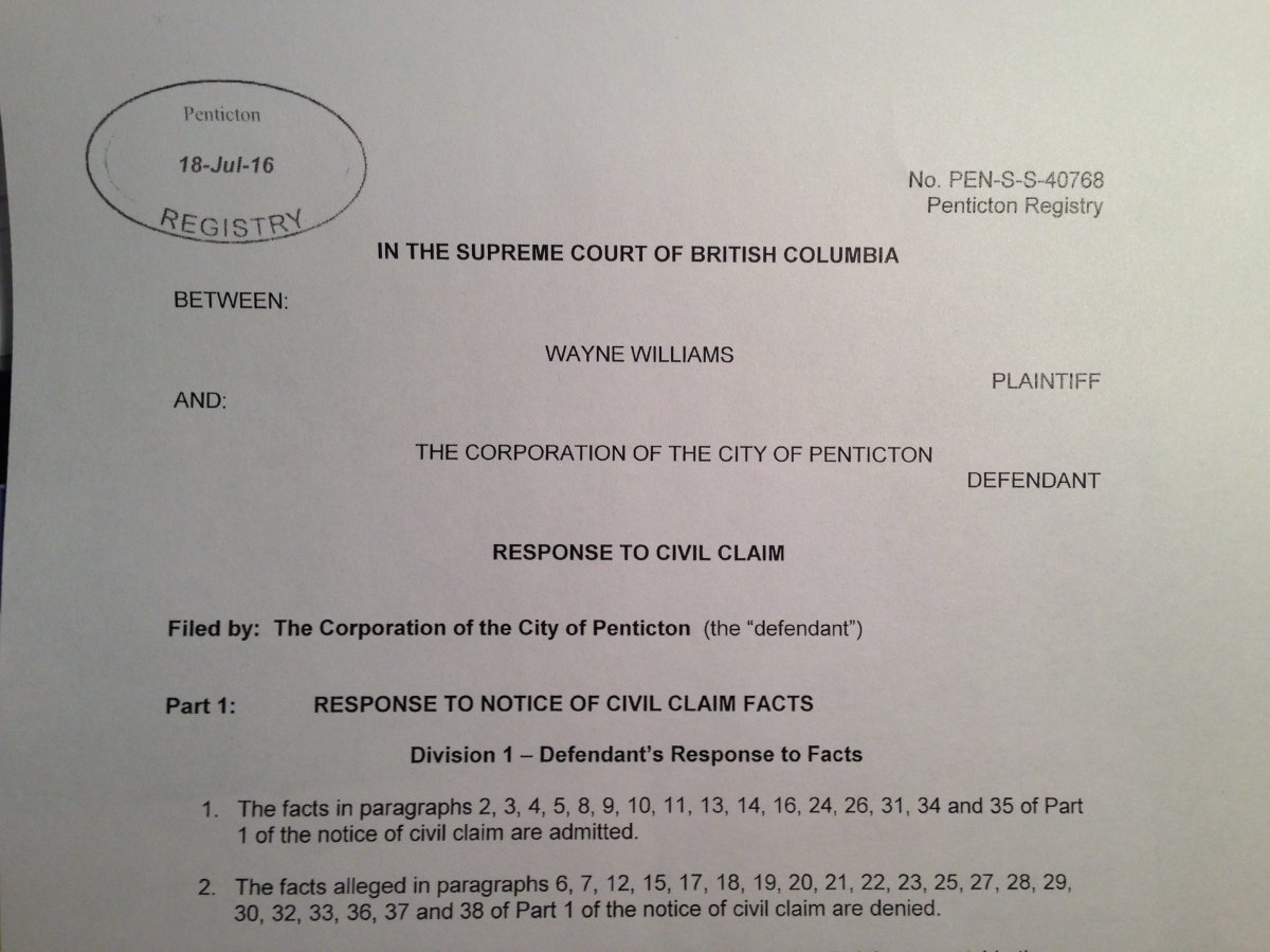 City of Penticton responds to former fire chief’s wrongfull dismissal law suit - image