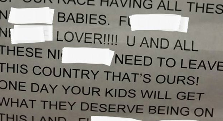 Police in Seattle are investigating after a threatening and racist letter that was left outside of the home of a mixed-race family.