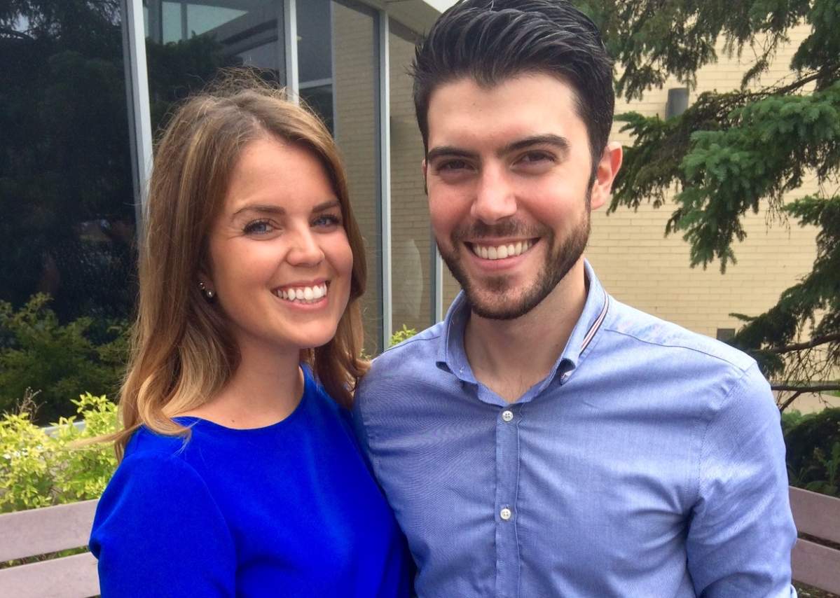 Katia Luciani and Matthew Schreindorfer attend the announcement that the federal government is investing in immunotherapy cancer treatment, Thursday, July 7, 2016.