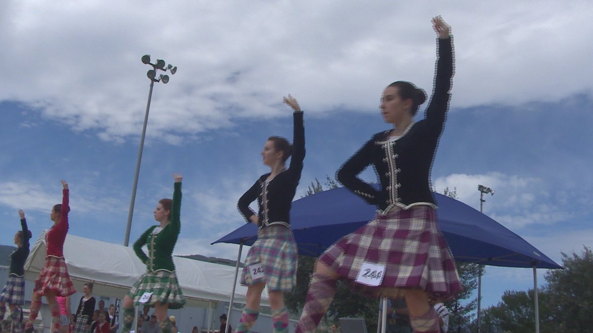 Highland dancers perform at the third annual Scottish Festival at Kings Park in Penticton on Saturday. 