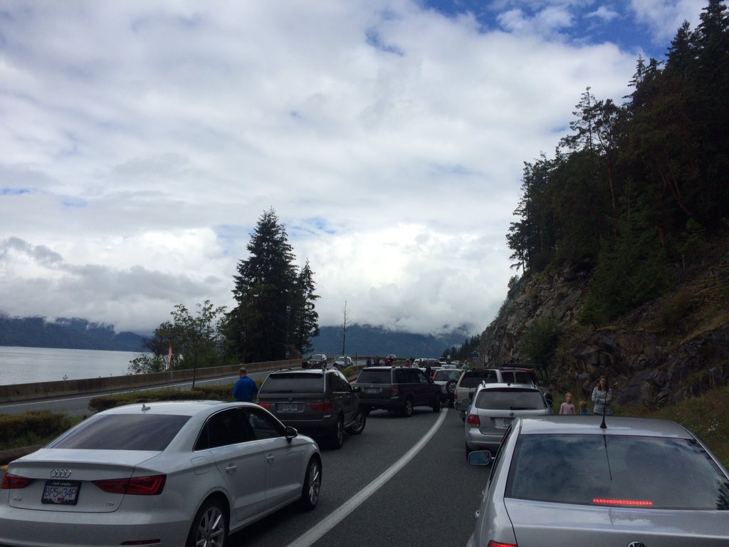 A motor vehicle accident on the Sea-to-Sky Highway Saturday morning has led to major traffic delays.