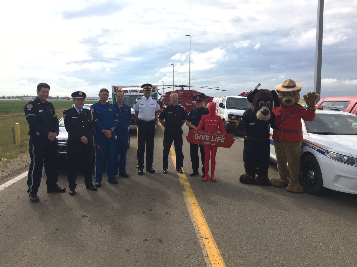 Edmonton emergency workers launch the Sirens For Life campaign, Wednesday, July 13, 2016. 