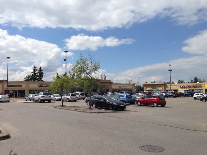 Strip mall where Calgary Police took a suspect into custody in connection with the disappearance of 5-year-old Taliyah Marsman, who became the focus of an Amber Alert on Tuesday, July 12, 2016.