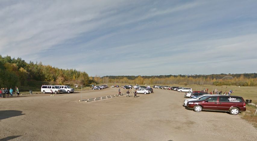 A Google streetview image of the current parking lot in Terwillegar Park, located in southwest Edmonton.