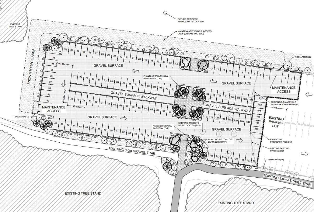 The Terwillegar Park parking lot extension concept.