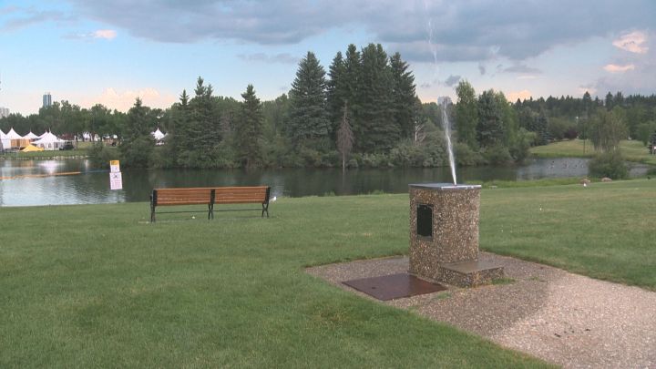 A public water fountain is drained in Hawrelak Park so it can be filled with clean water in time for the Heritage Festival. July 27, 2016.