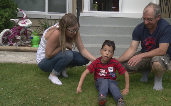 A Surrey family is hoping for the return of their son's wheelchair.