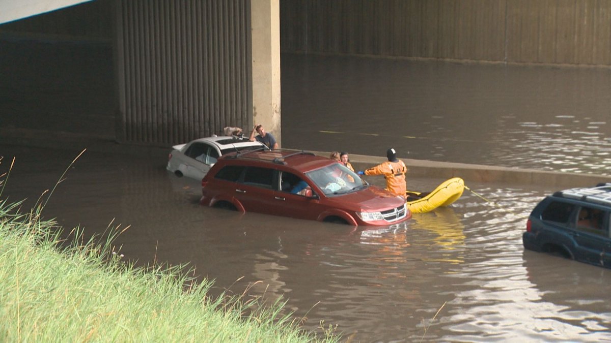 Edmonton streets flooded as city battered by rain during thunderstorm ...