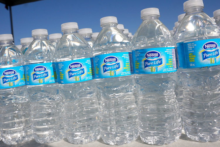 Rows of Nestle Pure Life bottled water are seen in this file image. 