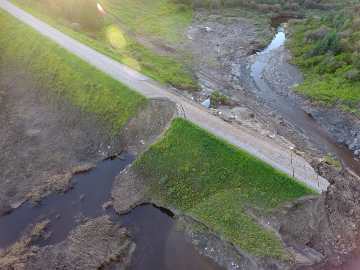Aug. 10: This Your Saskatchewan photo was taken by Landon Sealey of the hold back road that gave way during the Arborfield flooding.