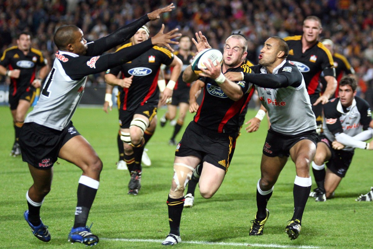 File photo of New Zealand Chiefs playing against South African's Sharks in 2007. Players on the Chiefs are under fire after two exotic dancers allege they were groped and touched inappropriately at their end-of-year parties. 