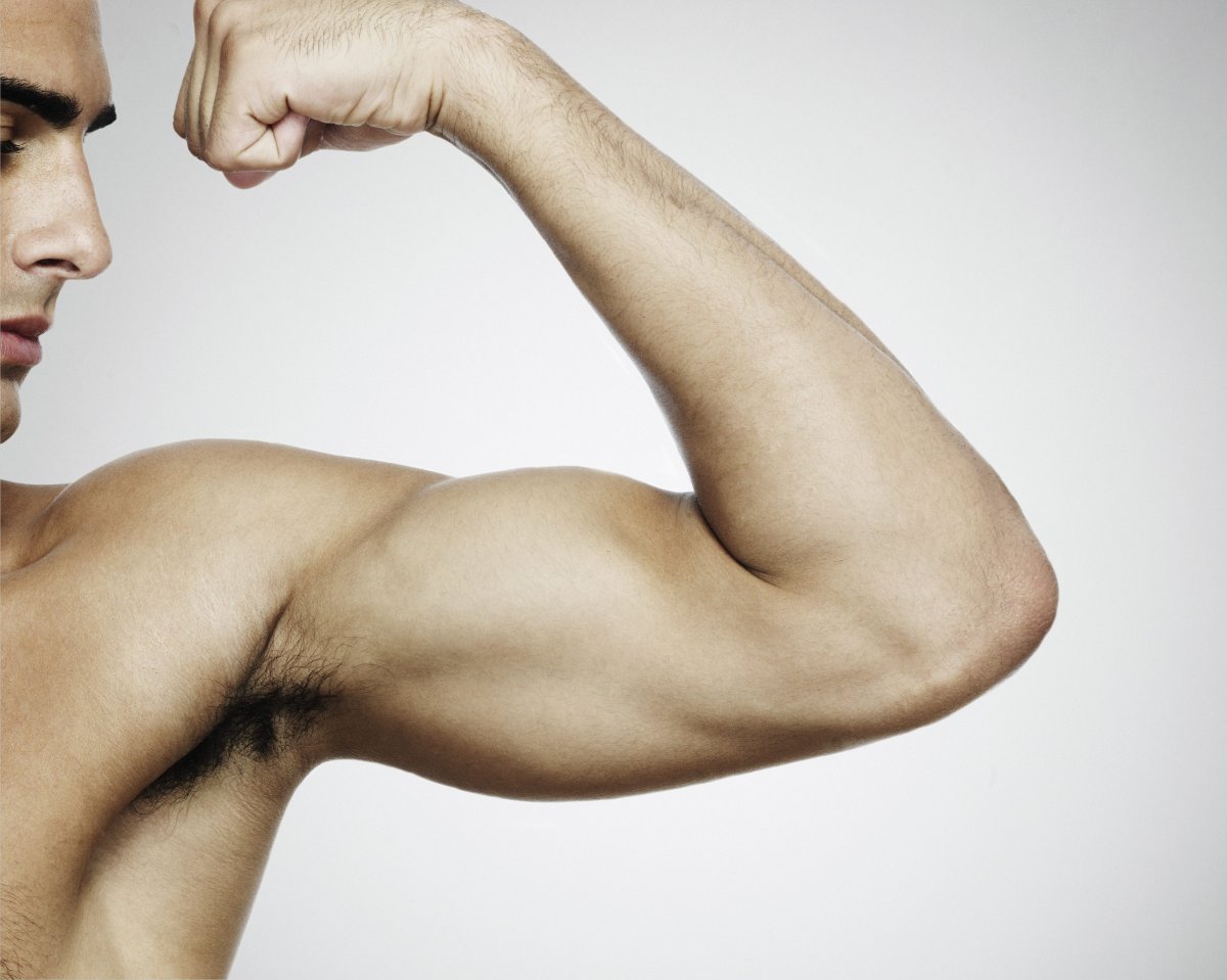 File photo of a man flexing his bicep.