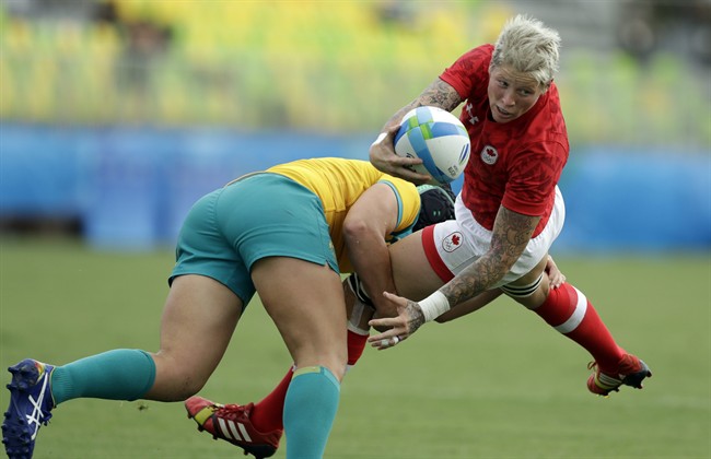 Edmonton's Jen Kish is shown competing in the Olympics.