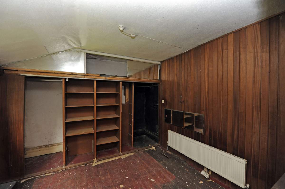 The inside of an attic.