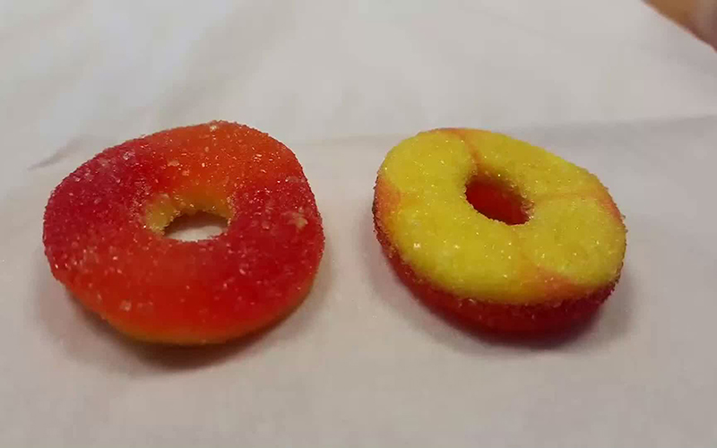 A photo of the candies  laced with marijuana that were given out at a birthday party in San Francisco.