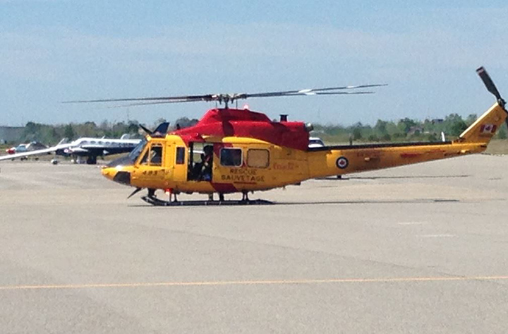 Canandian Armed Forces Search and Rescue helicopter from CFB Trenton. The 435 Transport and Rescue Squadron is holding search and rescue training exercise near Dundurn, Sask.