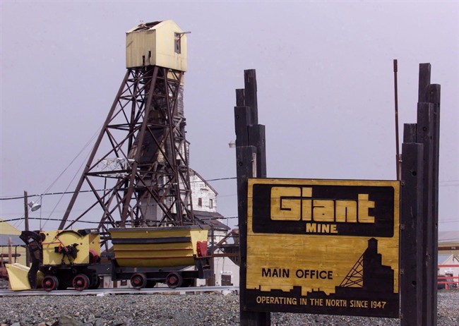 The head frame of the Giant Gold Mine stands high above the ground in Yellowknife Tuesday Aug. 21, 200l. 