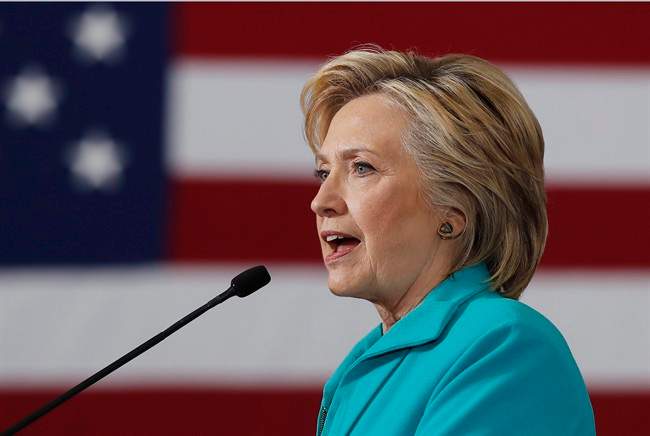 Democratic presidential candidate Hillary Clinton speaks at a campaign event at Truckee Meadows Community College, in Reno, Nev., Thursday, Aug. 25, 2016. Clinton devoted a whole speech to depicting Donald Trump as a racist, reaching way back to his first appearance in a major newspaper story: It was 1973, and he was fighting a federal lawsuit for refusing to rent apartments to black people. THE CANADIAN PRESS/AP, Carolyn Kaster.