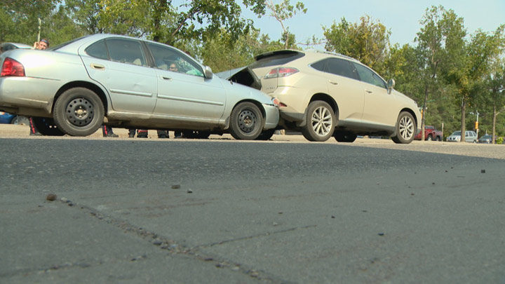 Learning driver ticketed after four people sent to hospital following a four-vehicle crash in Saskatoon.