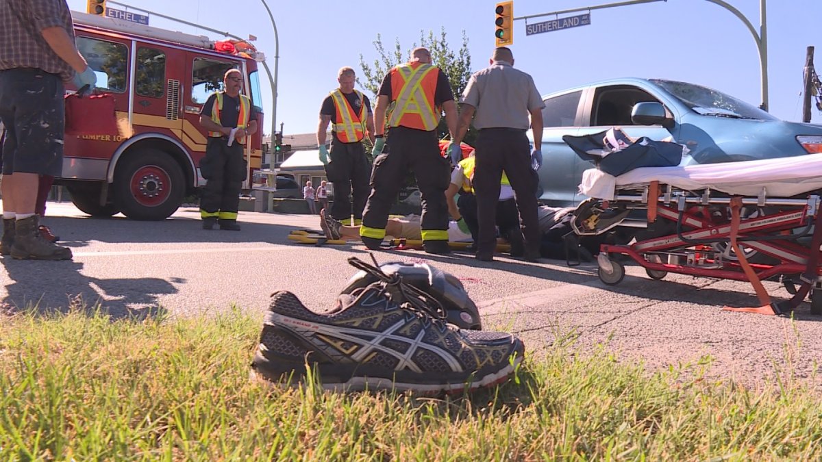 Cyclist struck by vehicle rushed to hospital with serious injuries - image