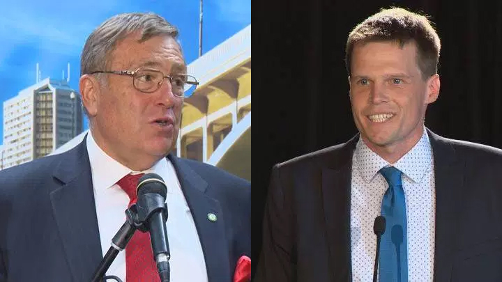 A Mainstreet/Postmedia poll shows a tight race shaping up between current Saskatoon Mayor Don Atchison (left) and Coun. Charlie Clark (right).