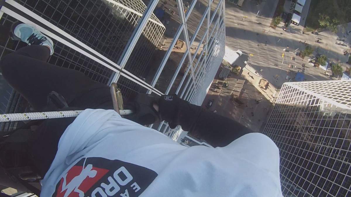 Reporter Krista Sharpe's view from the top of the Regina Hill Tower.