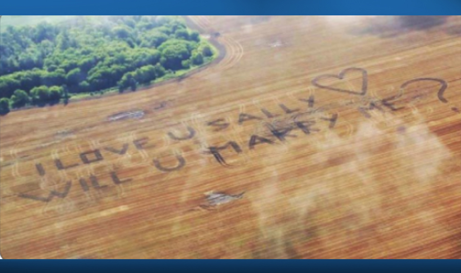 She said yes. Manitoba farmer proposes to girlfriend with huge gesture.