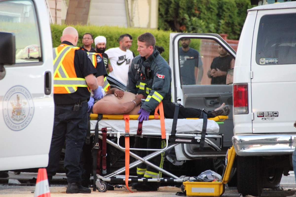 At least seven people were taken to hospital following a crash in Delta on Aug. 1, 2016.