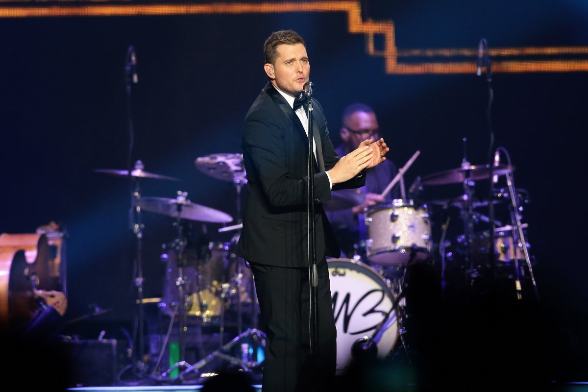  Singer/songwriter Michael Buble performs live on stage at Madison Square Garden on July 7, 2014 in New York City.