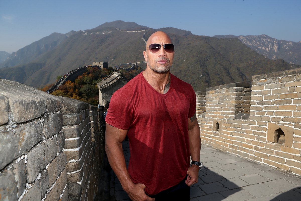 Actor Dwayne Johnson attends the Great Wall on October 18, 2014 in Beijing, China.