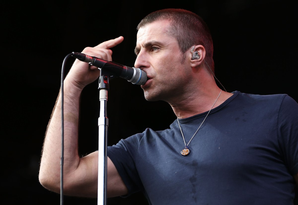 Liam Gallagher of Beady Eye performs live for fans at the 2014 Big Day Out Festival on January 26, 2014 in Sydney, Australia.