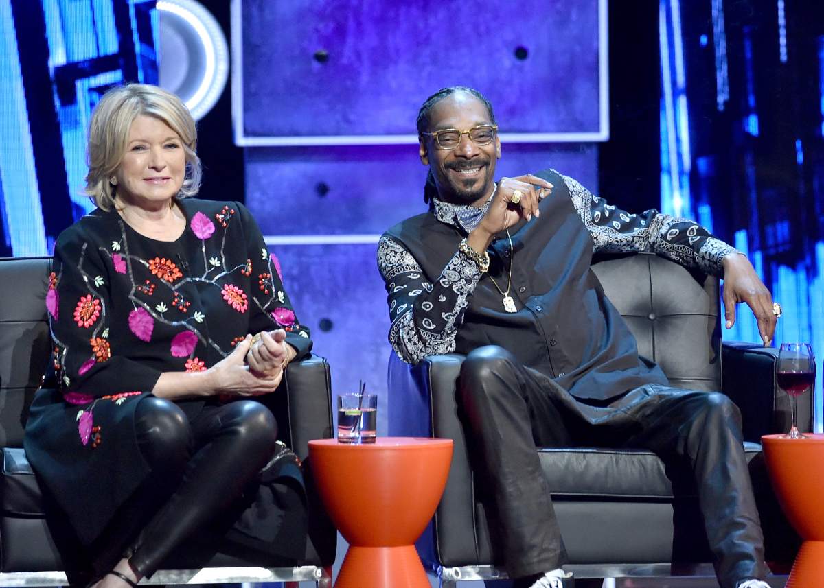 TV personality Martha Stewart (L) and rapper Snoop Dogg onstage at The Comedy Central Roast of Justin Bieber at Sony Pictures Studios on March 14, 2015 in Los Angeles, California. 