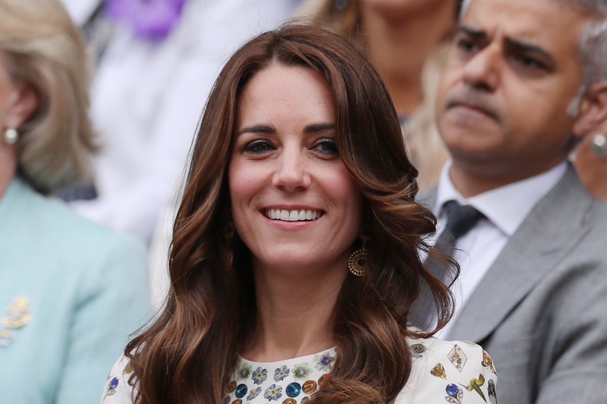 Catherine, HRH The Duchess of Cambridge looks on prior to the Men's Singles Final match between Andy Murray of Great Britain and Milos Raonic of Canada on day thirteen of the Wimbledon Lawn Tennis Championships at the All England Lawn Tennis and Croquet Club on July 10, 2016 in London, England.  