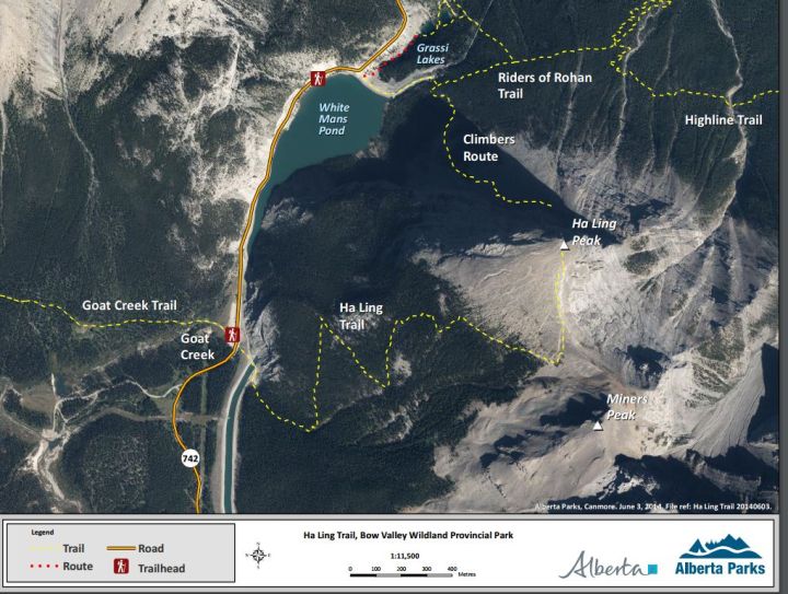 Ha Ling Peak map