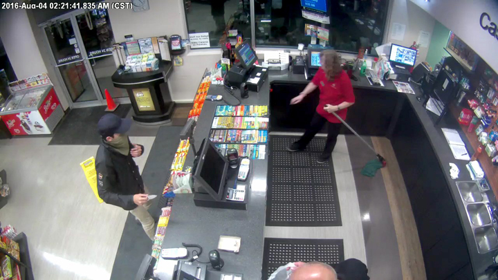 The Shell gas station was robbed early Thursday morning by a masked man armed with a knife.