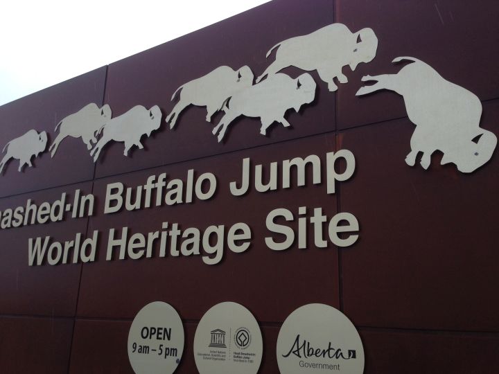 Fort Macleod RCMP said someone shot holes into the Head-Smashed-In Buffalo Jump sign sometime between July 29 and Aug. 3, 2016.