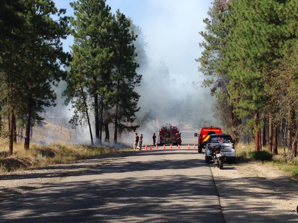Small brush fire on Knox Mountain - image
