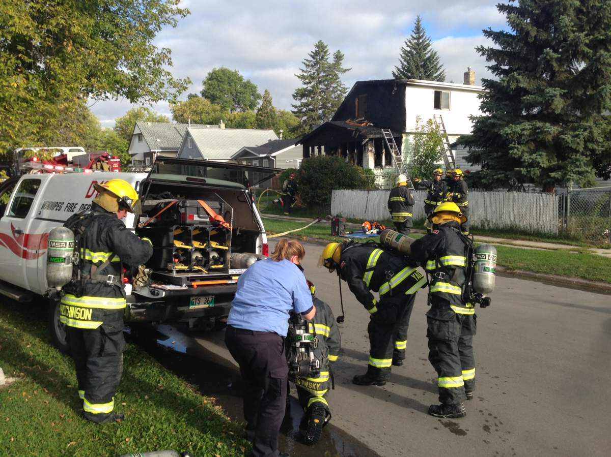 A view of the damage to a home after a fire broke out early Wednesday morning. Fire crews on scene.