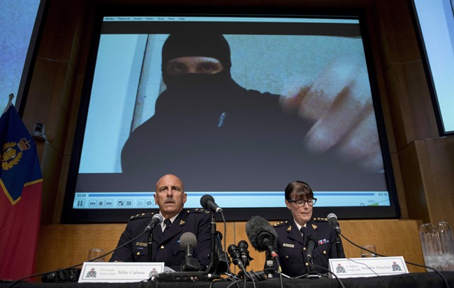 Instead of charging ISIS supporter Aaron Driver, seen in video at RCMP press conference, police filed a peace bond against him. He was later killed while attempting a bombing in Ontario. 